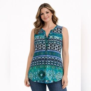 Women's Sleeveless Patterned Tank Top